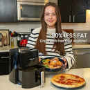 Air Fryer 3.8 Quarts for 1-2 people, 8-in-1 Functions, Air Fry, Roast, Bake, Broil, Preheat, Shake, Digital Small Air Fryer, Nonstick Dishwasher-Safe Basket, Compact Air Fryers, Black by CozyNest Decor