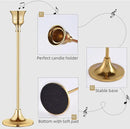 Vintage Gold Brass Taper Candle Holders for Candlesticks, Fireplace & Party - Set of 3 by CozyNest Decor