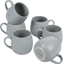 Ceramic Coffee Mugs Set of 6, 14oz - Modern Scandinavian Aesthetic - Microwavable Stoneware Coffee Cups with Comfortable Handle - Tea Mug Set for Latte, Cappuccino, Soup - Pale Blue Mist by CozyNest Decor