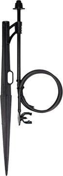 Raindrip A161CPUB Adjustable Flow Bubbler Assembly, Full-Circle Pattern, Fan Spray, 1/4 in. Clamp N Pierce Inlet, Riser, 13 in. Stake, Black, Pack of 1 by GreenHaven Gardens