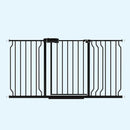 WAOWAO Baby Gate 52.76-62.2" Extra Wide Pressure Mounted Walk Through Swing Auto Close Safety Black Metal Toddler Kids Child Dog Pet Puppy for Stairs,Doorways,Kitchen by TinyTreasures Baby Boutique