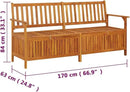 vidaXL Stable Solid Acacia Wood Storage Bench - Weather-Resistant Wooden Patio Furniture with Ample Storage Space & Comfortable Seating by CozyNest Decor
