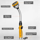 RESTMO Watering Wand Heavy Duty, Metal Garden Hose Wand with 10 Spray Patterns, 15-Inch Long Hose Nozzle Sprayer with Thumb Flow Control, Ideal to Water Hanging Baskets and Shrubs, Yellow by GreenHaven Gardens