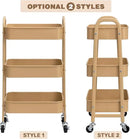AGTEK Makeup Cart, Movable Rolling Organizer Cart, 3 Tier Metal Utility Cart with Lockable Wheels for Home & Office, Golden by CozyNest Decor