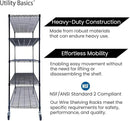 48"x24"x72" Black 5-Tier Premium Wire Shelving NSF 4000 LBS MAX Capacity Heavy Duty Steel Storage Rack for Warehouses, Garages, Hospitals, Commercial Spaces, & Schools w/Premium Wheels by CozyNest Decor