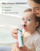 GROWNSY Nasal Aspirator for Baby, Electric Nose Aspirator for Toddler, Baby Nose Sucker, Automatic Nose Cleaner with 3 Silicone Tips, Adjustable Suctions, Music and Light Soothing Function (Green) by TinyTreasures Baby Boutique