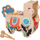 Manhattan Toy Musical Llama Wooden Instrument for Toddlers with Maraca, Clacking Saddlebags, Drumsticks, Washboard & Xylophone by TinyTreasures Baby Boutique