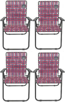 Retro Webbed Camping Chair - Lightweight, Foldable, Durable Steel Frame, 300lb Capacity, Vintage Red/Blue Stripes by Caddis Sports (4) by GreenHaven Gardens
