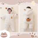 XIFAMNIY Newborn Fleece Footie Jumpsuit Hooded Warm Thicken Winter Outwear Snowsuit for Baby Girls and Boys by TinyTreasures Baby Boutique