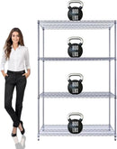 48"x24"x72" Prime Heavy Duty Chrome 4-Tier Wire Shelving NSF 3200 LBS MAX Capacity Storage Rack for Commercial, Hospital, School, Garage, and Kitchen Uses (with Wheels) by CozyNest Decor