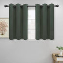 Easy-Going Blackout Curtains for Bedroom, Solid Thermal Insulated Grommet and Noise Reduction Window Drapes, Room Darkening Curtains for Living Room, 2 Panels (42x36 in, Greyish Green) by CozyNest Decor