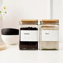 27 oz Glass Storage Jars with Bamboo Lid, set of 6, glass canisters with airtight lids, Clear jars with lids for Cookie, Candy, Tea, Coffee Bean and Rice (White) by CozyNest Decor