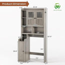 Itaar Over The Toilet Storage Cabinet, Over Toilet Bathroom Organizer with Glass Doors & Toilet Paper Holder Stand, Home Space-Saving Toilet Rack, for Bathroom, Restroom, Laundry, Grey by CozyNest Decor