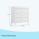 Graco Sasha 3-Drawer Chest with Changing Table Topper (White) – GREENGUARD Gold Certified, Nursery Bedroom Wood Chest with Spacious Storage, Interlocking Drawer System, Pre-Installed Tracks by TinyTreasures Baby Boutique