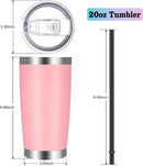VEGOND 20oz Tumbler with Lid and Straw Stainless Steel Tumbler Cup Bulk Vacuum Insulated Double Wall Travel Coffee Mug Powder Coated Coffee Cup(Pink 6 Pack by TinyTreasures Baby Boutique