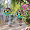 Starsoul 2 PC Peacock Hot Air Balloon Solar Lantern with Flame Glass Outdoor Hanging Hot Air Balloon Solar Light Waterproof Garden Patio Yard Party Decorations by GreenHaven Gardens