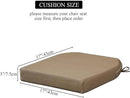 17 x 17 Inch Outdoor Seat Cushions for Patio Furniture with Non Slip and Ties Waterproof & UV Resistant Round Corner Outdoor Chair Cushions Replacement Set of 2, Khaki by GreenHaven Gardens