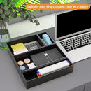Black Bamboo Drawer Organizer - Silverware&Utensil Holder Organizer for Kitchen Drawers, Multi-Use Drawer Dividers Boxes for Bathroom Counter，Cabinet, Garage, Office Desk, Makeup, Jewelry (12*6*2.5) by CozyNest Decor