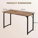 PayLessHere | 47 Inch Computer Desk | Brown | Office Desk with Metal Frame, Adjustable Feet | Water-Resistant, Scratchproof Surface | Sturdy Writing Table for Home Office or Study | Pack of 1 by CozyNest Decor