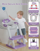 Potty Training Seat with Step Stool Ladder, Potty Training Toilet Seat with Soft Seat Splash Guard, Adjustable Height, 2 in 1 Potty Seats for Toddlers Kids Boys Girls by TinyTreasures Baby Boutique