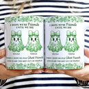 Personalized Mug - Trendy France-China Inspired Design - Fun Gift for Best Friends, Halloween Coffee Tea Cup - Cute Ghost Bestie Friends Until We Die Toile De Jouy Pattern by TinyTreasures Baby Boutique