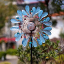 Stargarden Wind Spinners Outdoor, Large Kinetic Wind Spinner, Waterproof Blue Pinwheels with 4 Sturdy Stake, Metal Windmill for Yard, Porch Decor (21 * 90 Inches) by GreenHaven Gardens