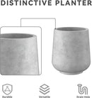Kante 15.3"+11.6"+8.2" Dia Round Concrete Planter, Large Outdoor Indoor Planter Pots Containers with Drainage Holes and Rubber Plug for Home Garden Patio, Natural Concrete