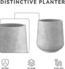 Kante 15.3"+11.6"+8.2" Dia Round Concrete Planter, Large Outdoor Indoor Planter Pots Containers with Drainage Holes and Rubber Plug for Home Garden Patio, Natural Concrete by GreenHaven Gardens