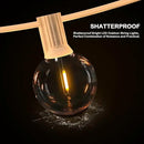 50FT LED G40 Globe String Lights White, Shatterproof Outdoor Patio String Lights 2200K with 50+2 Dimmable Edison Bulbs, Backyard Outdoor Hanging Lights, Bistro Waterproof for Balcony Party Wedding by CozyNest Decor