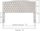 24KF Upholstered Tufted Button Linen Fabric Headboard,Comfortable Fashional Headboard King/CA King Size,Ivory by CozyNest Decor
