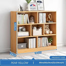 IOTXY Open Shelf Low Bookcase - Wooden 3-Tier Floor Standing Display Cabinet Organizer with Base, 7 Cubes Short Horizontal Bookshelf in Pear Yellow by CozyNest Decor