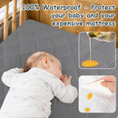 Yoofoss Waterproof Crib Mattress Protector 2 Pack, Quilted Crib Mattress Pad Cover Ultra Soft and Breathable, Machine Washable Toddler Mattress Protector for Standard Baby Crib Size 52''x28'' by TinyTreasures Baby Boutique