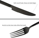 Stainless Steel Flatware Set Hand Forged 18/10 Silverware Set Mirror Black Cutlery Set with Cuboid Handle Matte Finished 20 Pieces Home Event Use Wedding Housewarming Gift Service for 4 by CozyNest Decor