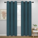 Easy-Going Blackout Curtains for Bedroom, Solid Thermal Insulated Grommet and Noise Reduction Window Drapes, Room Darkening Curtains for Living Room, 2 Panels(42x84 in, Bluestone) by CozyNest Decor