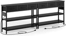 Lulive 2 Pack Entryway Table with Power Outlets, Console Table with 3 Fabric Drawers, Sofa Table for Living Room, Hallway, Couch, Foyer, Height Adjustable by CozyNest Decor