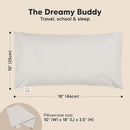 Toddler Pillow with Pillowcase - 10x18 My Little Dreamy Kids Travel Bed Pillows for Sleeping, Organic Cotton Small Pillowcase, Soft & Breathable, Machine Washable, Toddlers 2-5 years old (French Gray) by TinyTreasures Baby Boutique