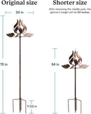 Wind Spinners Outdoor - Large Tulip Metal Wind Spinners with Stake, Garden Windmill Yard Spinner Lawn Decor (24" W x 75" H) by CozyNest Decor