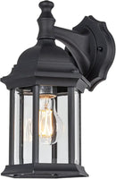 LIT-PaTH Outdoor Wall Lantern, Wall Sconce as Porch Lighting Fixture, E26 Medium Base Max 60W, Aluminum Housing Plus Glass, Matte Black Finish, 1-Pack by GreenHaven Gardens