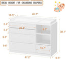 Changing Table Dresser, Baby Classic Nursery Dresser with 5 Drawers and 2 Shelves, Multi-Functional Baby Changing Table, Diaper Changing Station for Children's Room, White by TinyTreasures Baby Boutique
