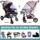 Durable Baby Stroller Mosquito Net (2 Pack) - Universal Elastic Edge Mesh Cover for Bassinets, Cradles, Playards, Car Seats & Mini Cribs | Breathable Travel Essential Newborn Protection (Black+White) by TinyTreasures Baby Boutique