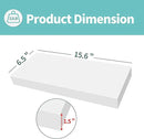 LaVie Home Floating Shelves, 15.6 Inch Wall Shelf Set of 3, Hanging Shelf with Invisible Brackets, Wall Decor for Bathroom, Bedroom, Living Room, Kitchen Storage, Modern White by CozyNest Decor