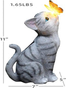 Cat Garden Figurines Outdoor Decor Solar Statue with LED Lights for Patio Lawn Yard Art Decoration Housewarming Garden Gift by GreenHaven Gardens