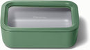Caraway Glass Food Storage - 6.6 Cup Glass Container - Ceramic Coated Food Container - Non Toxic, Non Stick Lunch Box Container with Glass Lids - Dishwasher, Oven, & Microwave Safe - Sage by TinyTreasures Baby Boutique