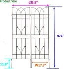 2 Pack Metal Garden Trellis 71" Fence Rustproof Garden Trellis for Climbing Plants Support Roses Flower Outdoor Lawn, Brown 6FT by GreenHaven Gardens