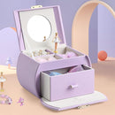 Vlando Musical Jewelry Box with Spinning Ballerina, Lockable Girls’ Jewelry Organizer for Necklaces Rings and Hair Accessories, Gift for Girls and Kids, Purple by TinyTreasures Baby Boutique