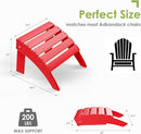 GREENVINES Adirondack-Ottoman | Set of 4 | HDPE Plastic | Outdoor Footrest | All Weather | Foot Rest | Foot Stool | Red | for Adirondack Chair | for Patio Backyard Pool by CozyNest Decor