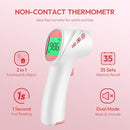 Forehead Thermometer for Adults, Kids & Babies, No-Touch Digital Thermometer with LCD Backlight Display, FSA HSA Eligible, Fever Alarm and 1s Instant Reading - Pink by TinyTreasures Baby Boutique