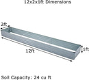 12x2x1ft Galvanized Raised Garden Bed,Outdoor Planter Box Metal Patio Kit Planting Bed for Vegetables Flowers Herb,Grey by GreenHaven Gardens