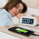DreamSky Alarm Clocks for Bedrooms, Auto Set Digital Desk Clock for Bedside Nightstand, Electric Clock with Dimmable Brightness Dimmer, Auto DST, USB Port, Date, Temperature, Snooze by CozyNest Decor