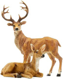 XTAPAN Resin Female Deer & Standing Male Deer Figurine Animals Statue Home Garden Yard Ornament Lawn Outdoor Patio Decor by GreenHaven Gardens